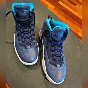 Jordan Retro 10 Shoes - Blue and White